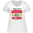 thumbnail image 3 of Inktastic That's My Awesome Niece out There with Softballs Women's Plus Size T-Shirt, 3 of 5