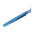 thumbnail image 2 of Pinzas para aplicar pestañas, de acero inoxidable, punta precisa, ligeras, para extensiones de pestañas, pinzas curvas azules., 2 of 14