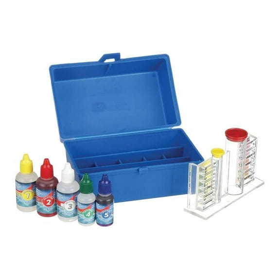 Blue Devil 5-Way OTO Swimming Pool Test Kit- Chlorine/Bromine, pH, Alkalinity and Acid Demand, Includes Easy to Read Vials