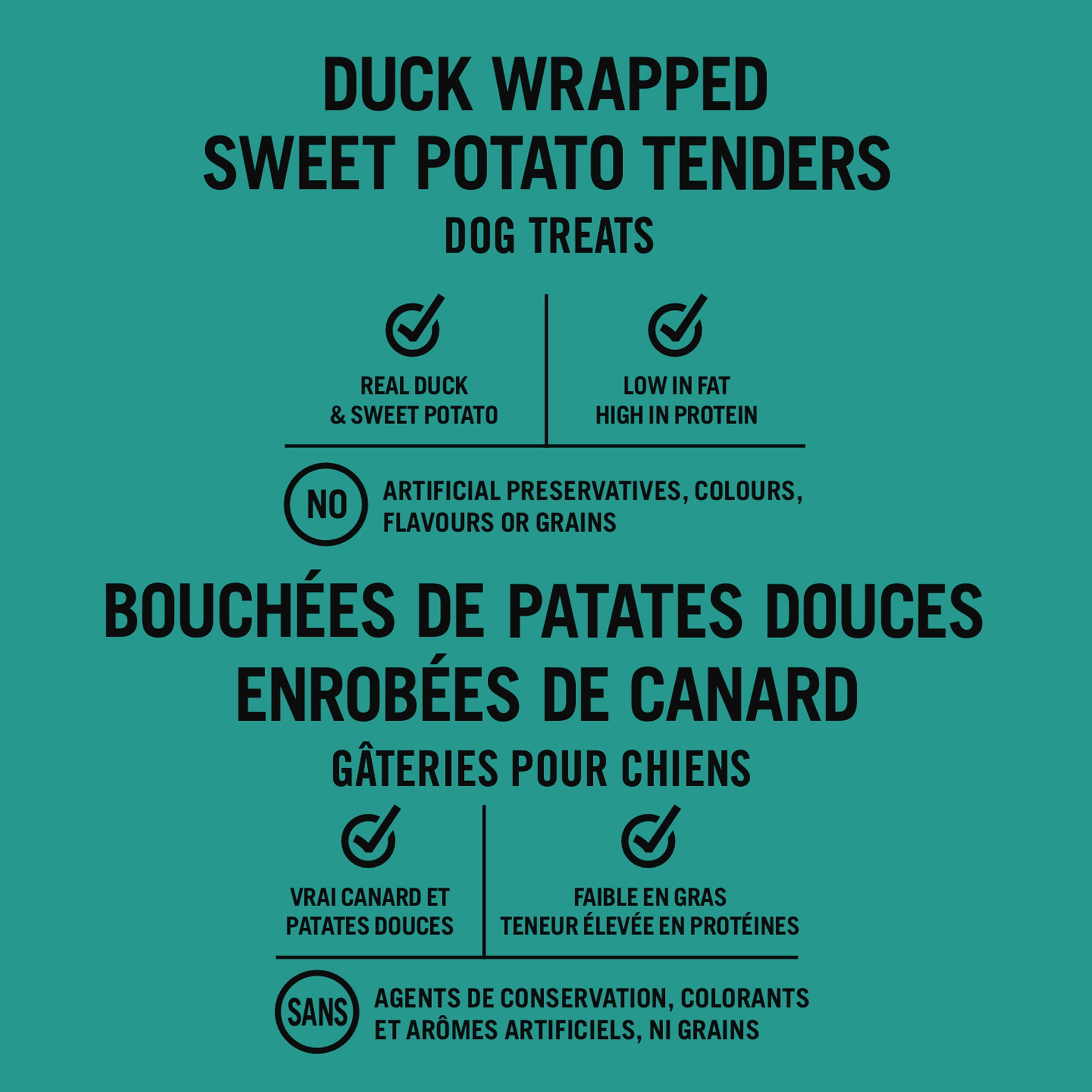 Gâteries pour chiens Bouchées de patates douces enrobées de canard Pure Balance 1 kg