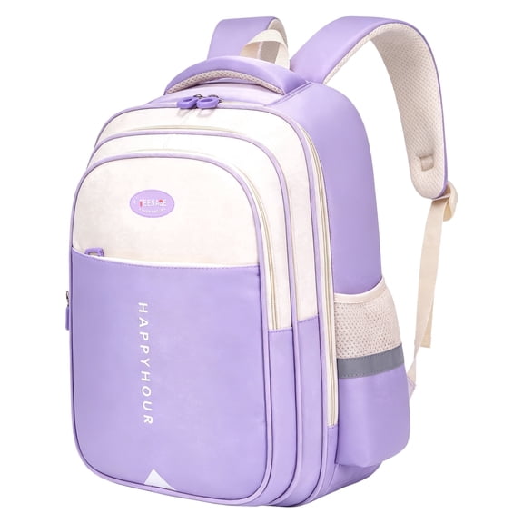 Lvelia School Bag Backpacks for Girls,Lightweight School Backpack for Kids Teens,Waterproof Student Shoulder Bookbag for Elementary Middle School,Purple