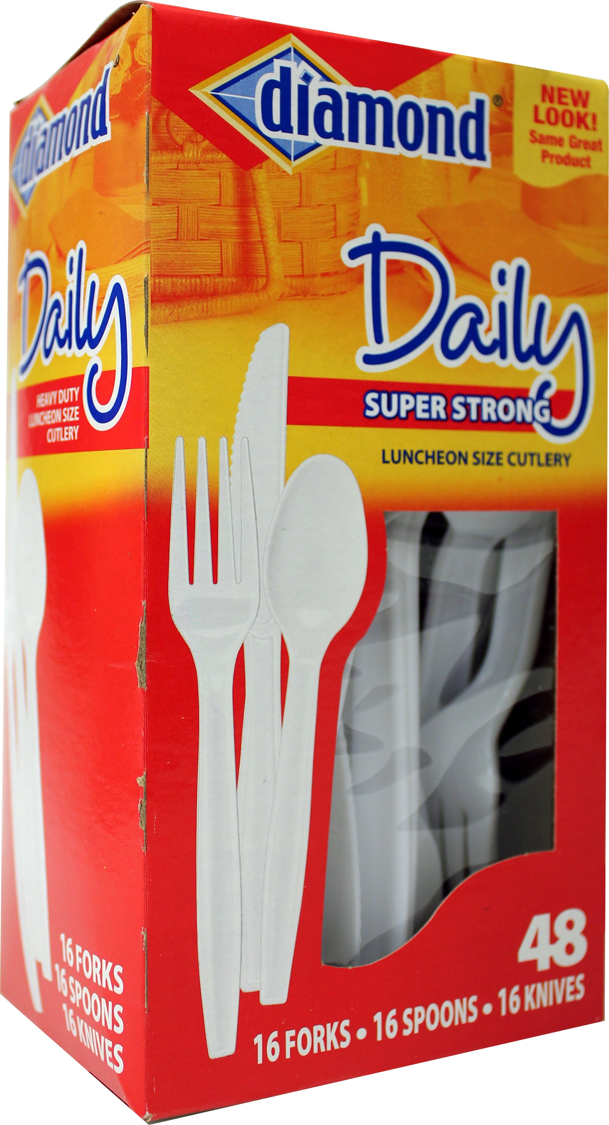 Diamond Heavy Duty Combo Cutlery Pack, White, 48 Ct