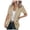 Khaki, variant on Fesfesfes Coat for Women V-Neck Solid Short Sleeve Pocket Cardigan Casual Outwear