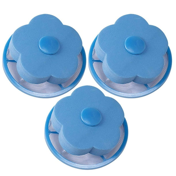 Fiudx Liquidación de ahorros de invierno Bolsa de filtro de pelusa para lavadora, 3 unidades, malla para lavandería, bolsa flotante para atrapar pelos