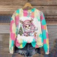 thumbnail image 1 of Christmas Day Color Blocked Women's Hoodie Cute Cartoon Autumn/Winter Long Sleeved Round Neck Clothing Fashion Sportswear 2024, 1 of 5