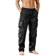 thumbnail image 2 of WIZUTIZ Men's Workwear Pants Heavy Duty Multi-Pocket Ripstop Canvas Straight Leg Reinforced Stitching Belt Loops Trousers Mid Rise Relaxed Fit Casual Outdoor Mechanic Carpenter Trousers, 2 of 5