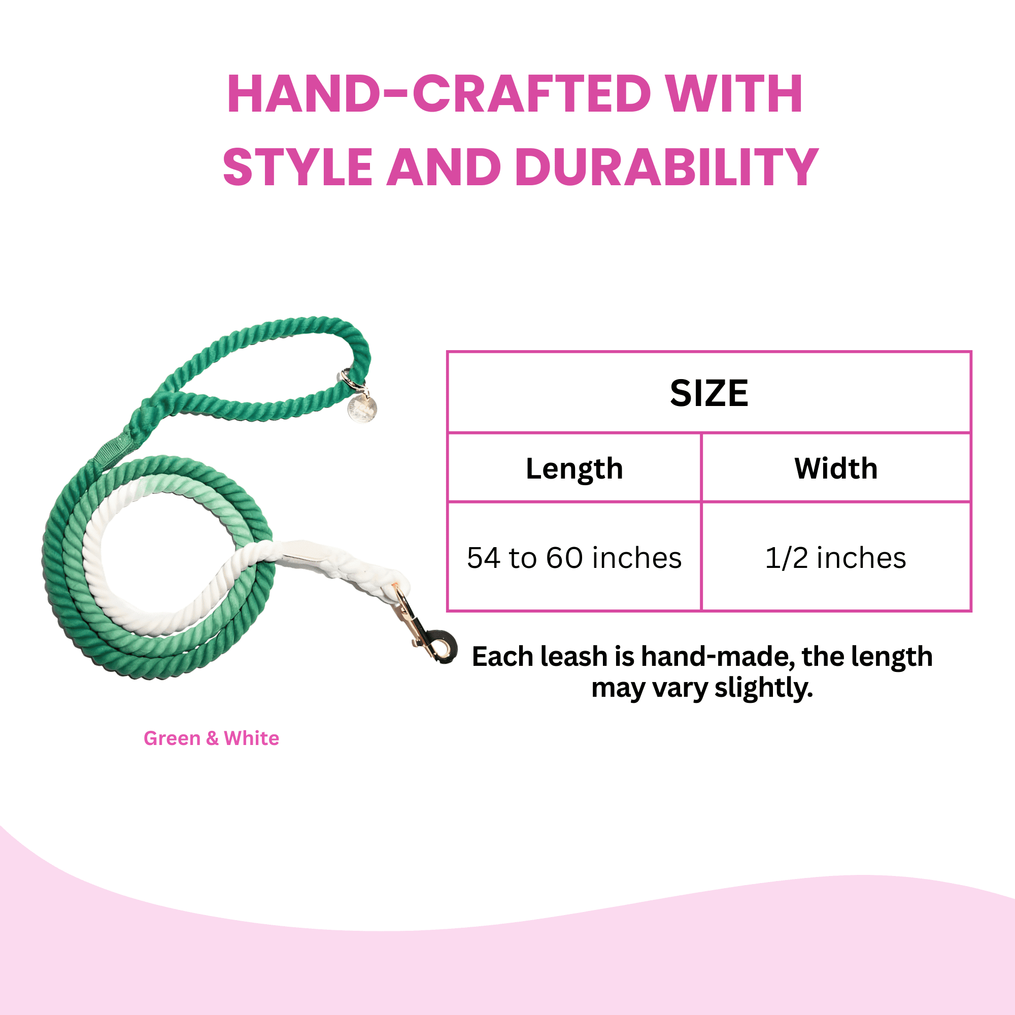 Glow Pups 5 foot Ombre Rope Dog Standard Leash, Green