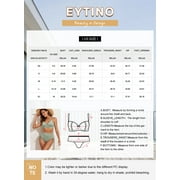 Eytino Bikinis for Women High Waisted Bikini Sets Swimsuit Ribbed V Neck Drawstring Tie Side Bottom Two Piece Bathing Suit Black L