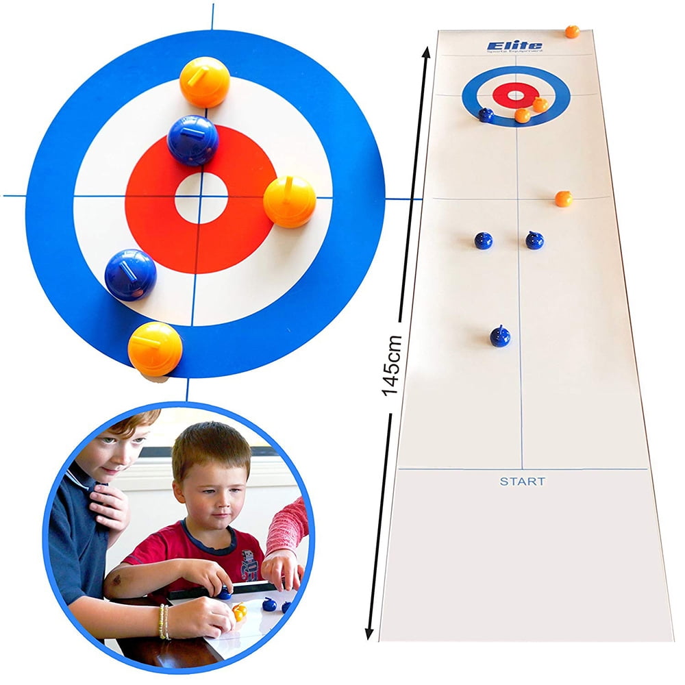Curling Bowling Table Game Adult Kids Training Tabletop Ball Family Fun Toy Set 