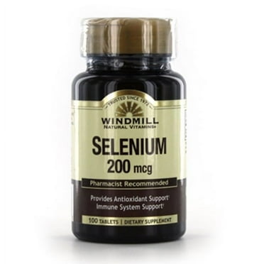 Windmill Natural Vitamins Selenium for Antioxidant and Immune system, 200 Mcg Tablets, 100 Ea, 2 Pack
