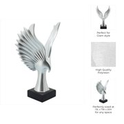 Modern Glam Abstract Eagle Sculpture with Uplifted Wings - Decorative Resin Polyresin Figurine for Contemporary Statement Art Decor