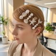 thumbnail image 5 of Crusward 5Pcs Mermaid Hair Clip Set, Shiny Shells Pearl Head Pieces Princess Hair Accessories for Toddler Little Girl Birthday Party Gifts, 5 of 5