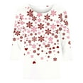 thumbnail image 4 of VKOYWKM Womens 3/4 Sleeve Tops and Blouses Christmas T-Shirts Merry Christmas Graphic Tees Tops Fall Crew Neck Funny Family Party Blouses, 4 of 5