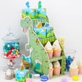 thumbnail image 4 of Cajas de recuerdo de dinosaurio para fiesta de cumpleaños, centro de mesa de papel con purpurina, suministros y decoraciones para fiestas hechas a medida B, 4 of 4