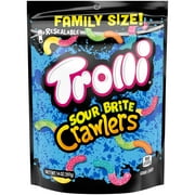 Trolli Sour Brite Crawlers Candy, Sour Gummy Worms, 14 oz Recloseable Bag