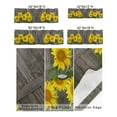 thumbnail image 3 of Kitchen Cafe Valance Curtain for Small Windows,Farmhouse Yellow Sunflowers Floral Rod Pocket Short Valances Mottled Rustic Wooden Plank Window Treatment Panel for Living Room/Bedroom/Bathroom,42x12in, 3 of 9