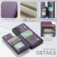 thumbnail image 4 of Dteck for Samsung Galaxy A15 Case with Screen Protector,Samsung A15 Wallet Case with RFID Blocking Card Holder for Women Men,Durable Kickstand Shockproof Case for Galaxy A15 5G,Purple, 4 of 8