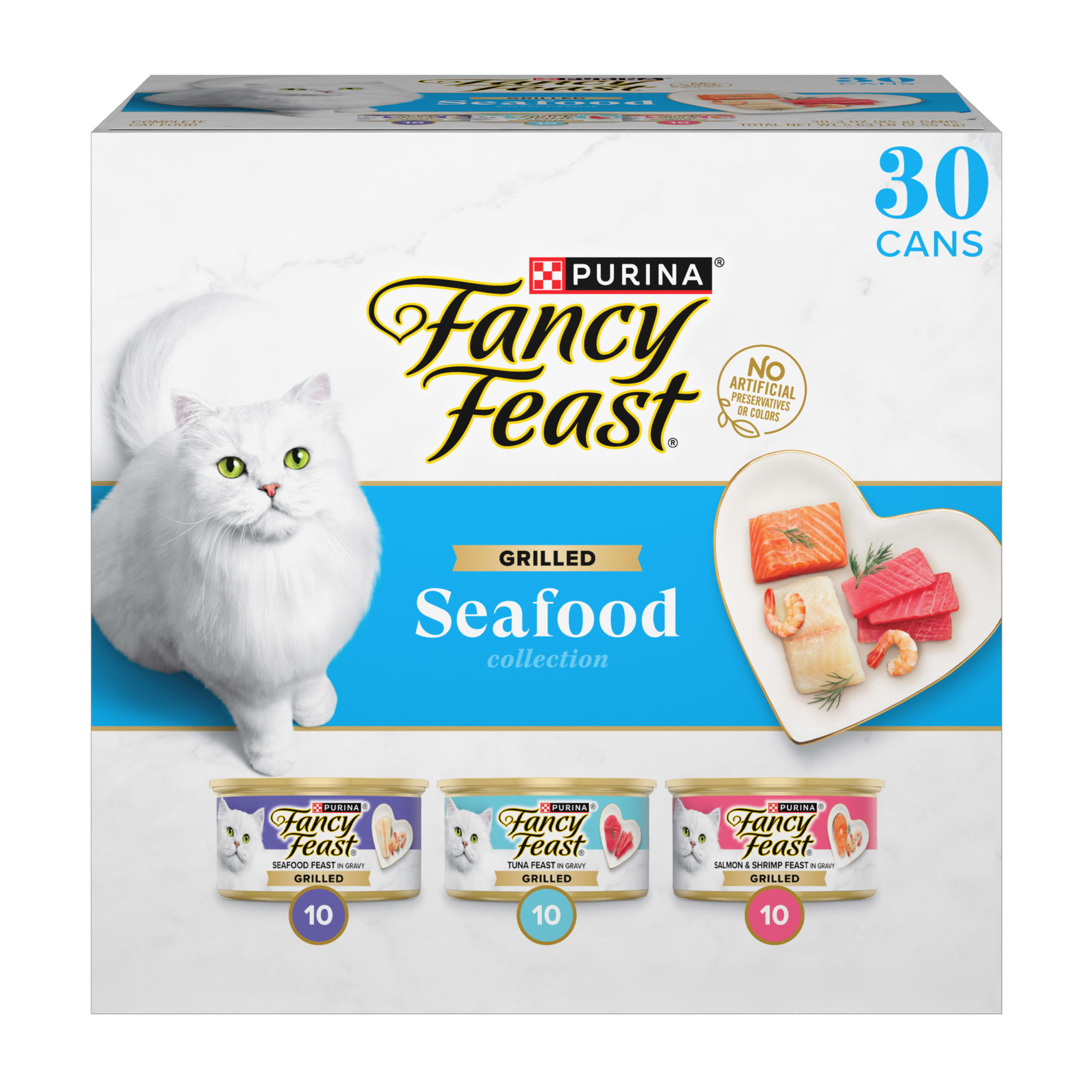Fancy Feast Grilled Seafood Collection Wet Cat Food Variety Pack, 30 Pack photo 1