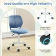 thumbnail image 5 of HYJY Small Home Office Desk Chair, Swivel Rolling Study Computer Chair, Adjustable Height Task Chair with Armless Mid Back, Upholstered Mesh Seat, Blue, 5 of 14