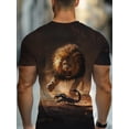 thumbnail image 2 of Men'S T-Shirt Featuring a Lion And Scorpion Design - Made from Soft, This Regular Fit Short Sleeve Round Neck Top Is Perfect for Casual Summer Outings, Including Dining And Everyday Use, Plus Size, 2 of 6