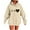 Beige, variant on Hanen Long Sleeve Womens Tops Casual Women's Fashion Casual Ladies Printed Long Sleeve Tops Blouse Hooded Sweatshirts Athletic Sweatshirts for Women
