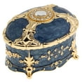 thumbnail image 3 of Retro Enamel European Style Oval Trinket Chest Jewelry Box Organizer Holder, 3 of 6