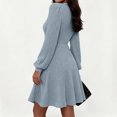 thumbnail image 7 of Lmueinov Women's Sweater Dress V-Neck Long Sleeve Ribbed Knit Mini Dress Flowy Tunic Short Dress Casual Fall Winter Swing Dress Daily Dating Outfits, 7 of 7