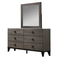 thumbnail image 3 of Madelyn Walnut 6pc Cal King Bedroom Set with Faux Marble Tops, 3 of 8