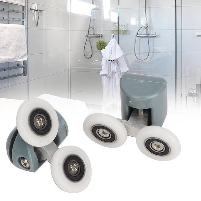Qiilu Rouleaux de Porte de Douche, Remplacement de Rouleaux de Porte Coulissante en Verre, Roues de Porte de Douche