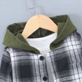 thumbnail image 4 of Boys Clothes Shorts Sets Plaid Short Sleeve Hooded Button And Jogger Shorts For Kids Summer Outfits 4-5 Years, 4 of 9
