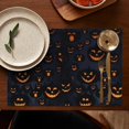 thumbnail image 4 of Halloween Glowing Pumpkins Pattern Summer Placemats Table Placemats Set Of 6-Linen Kitchen Washable Placemats Table Mats 11.8"x17.7" Non-Slip Heat Resistant, 4 of 5