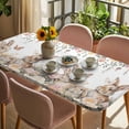 thumbnail image 3 of Easter Rabbits Table Cloths for 5 Foot Rectangle Tables, Watercolor Floral Cute Bunny Plants Spring Patio Waterproof Elastic Fitted Tablecloths, Washable Rectangular Table Cover for Camping, 3 of 8