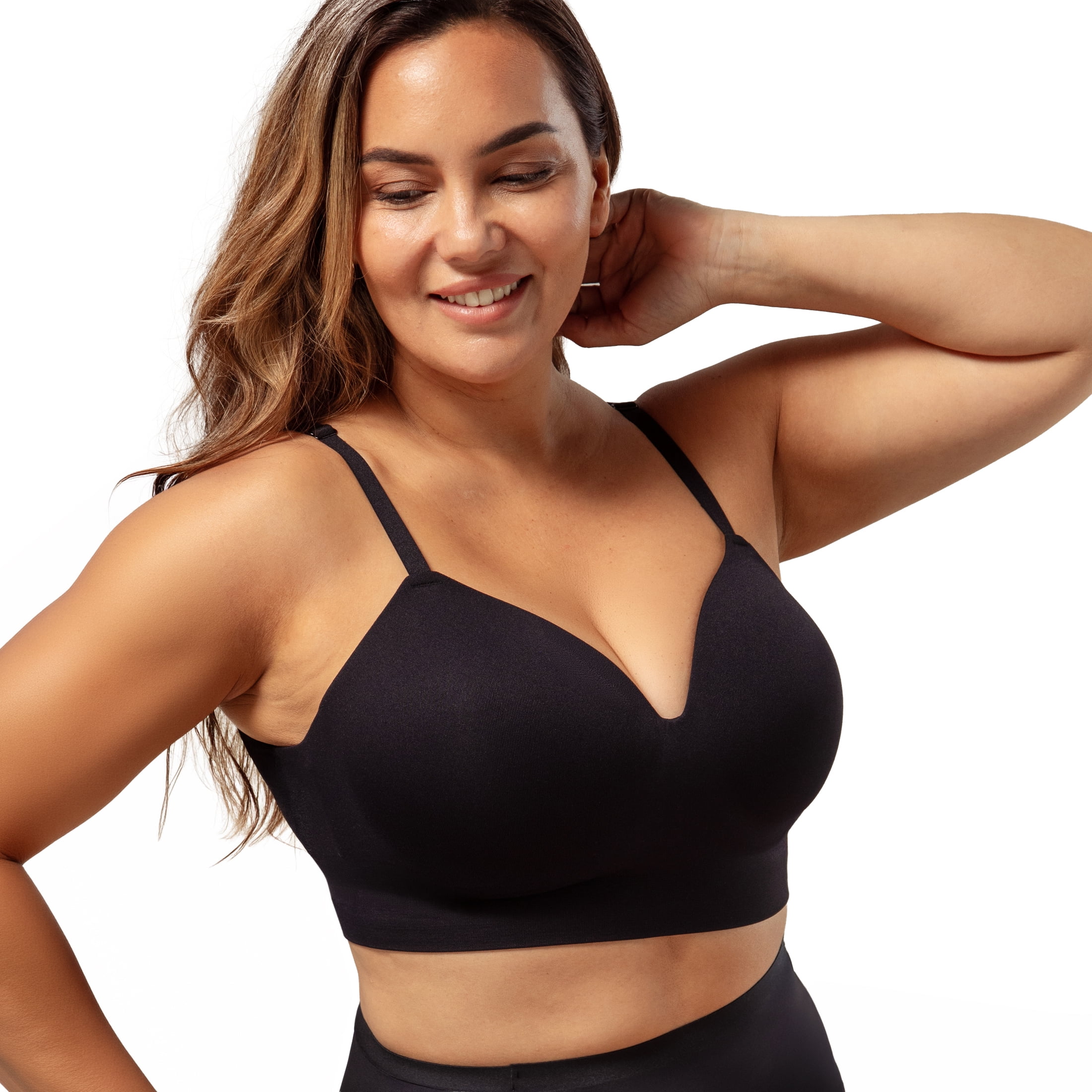 Truekind Comfort Back Smoothing Wireless Shaping Bra – Women’s Seamless Wire-Free Bra with Contour Cups & Back Bulge Smoothing Support, Sizes S to 4XL
