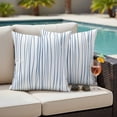 thumbnail image 4 of Blue Outdoor Waterproof Pillow Covers, Abstract Art Gradient Minimalist Modern Texture Decorative Square Throw Pillowcase Sofa Cushion Sham for Patio/Couch/Chair, 16"x16" 2 Pack, 4 of 8