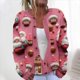 thumbnail image 1 of Cárdigan informal de punto con estampado navideño para mujer, chaqueta con botones y abrigo para mujer, 1 of 5