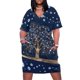 thumbnail image 1 of Nazar Charm Tree-vestido de noche suelto dorado sobre azul oscuro vestido de bolsillo ropa estética de lujo, 1 of 6