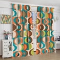 thumbnail image 3 of Retro Mid Century Curtain, Colorful Style Window Treatments for Bedroom Vintage Abstract Geometric Drapes for Kitchen Living Room 53"W x 63"L (Pack of 2), 3 of 6