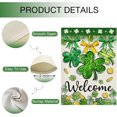 thumbnail image 4 of Welcome St. Patricks Day Garden Flag Double Sided, Shamrock Clover Gold Coins Green Bow Decorative Yard Outdoor Home Small Decor, Irish Spring Holiday Outside Decoration 12 x 18, 4 of 6