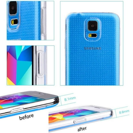 Soft Silicon Skin AGPtEK Ultra Thin Slim Clear Transparent Crystal Soft TPU Silicone Gel Cover Case Skin for Samsung Galaxy S5 i9600 ()