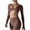 Coffee, variant on Long Sleeve Workout Tops for Women Soft Twist Deep V Cropped Tops for Yoga Pilates Gym Outfit S-XL