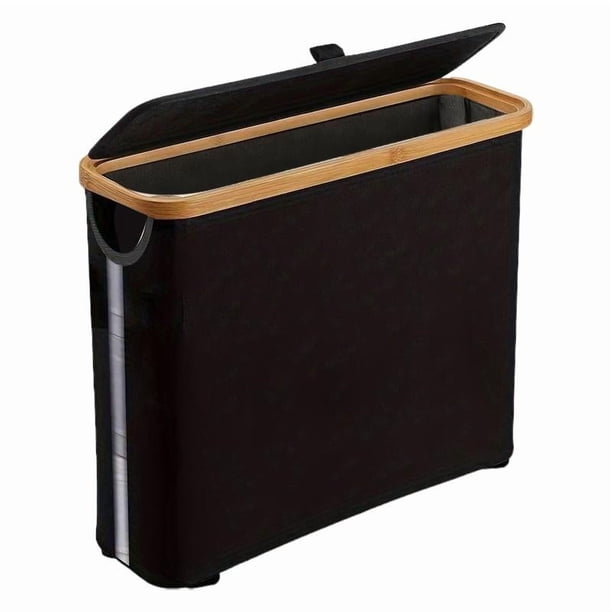 Cesta para guardar el papel higiénico. Práctica para el rollo de papel higiénico del baño. Negro