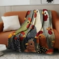 thumbnail image 3 of Fun Chicken Head Pattern Plush Blanket, Colorful Farmhouse Flannel Throw, Cute Rooster Printed Decor Blanket, Vintage Soft Cozy Lightweight Blankets for Sofa Bed Office Travel Home Decor (Oversized), 3 of 7