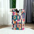 thumbnail image 6 of Yayeee Freestanding Laundry Hamper with Handle Collapsible Large Storage Basket for Clothes, Orange Geometric, 6 of 7
