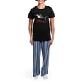 thumbnail image 4 of CafePress - Shark Feed Me Women's Dark Pajamas - Women's Short Sleeve Print T-Shirt and Pants Dark Cotton Pajama Set, 4 of 7