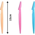 thumbnail image 5 of 6pcs Eyebrow Razors Shaper,Safety Facial Hair Remover Face Shaver Trimmer,Exfoliating Dermaplaning Tool,Eyelash Hair Remover Cut Eyebrows Shaping Tool Eyebrow Grooming Set for Women and Men(3 colors), 5 of 5