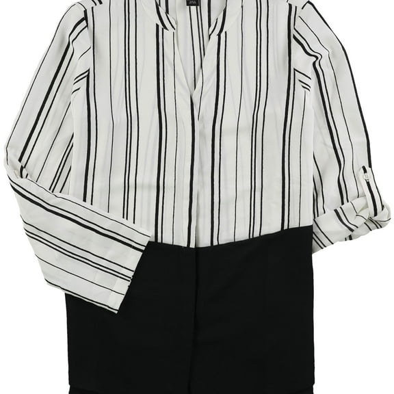 Alfani Womens Tab Sleeve Knit Blouse, Multicoloured, 6