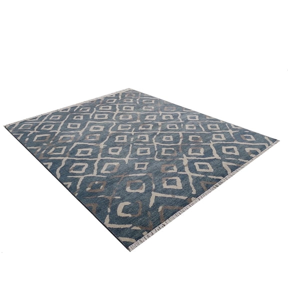 Artcore Hand Knotted Traditional Wool Rug – Gray – 8x10 ft – Ready to Ship | Unique One-of-a-Kind Handmade Area Rug