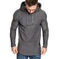 thumbnail image 2 of UKAP Men's Sweatshirts Drawstring Sweatshirt Long Sleeve Hoodies Regular Fit Fall Hooded Tops Grey S, 2 of 7
