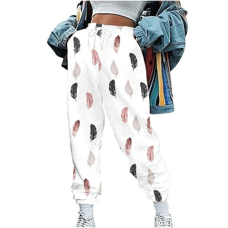 

Women s High Waisted Sweatpants Cute Graphic Printed Workout Active Joggers Pants Baggy Lounge Bottoms Trousers