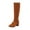 Brown, variant on Xfvqtps Womens Suede Chunky Heel Boots Mid Calf Boots Side Zipper Block Heel Booties Fall Winter Fashion Boots Comfortable Boots Brown